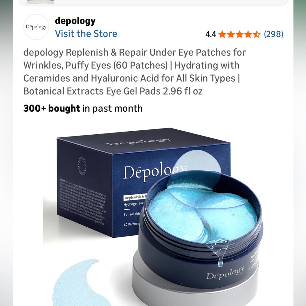 Depology Replenish & Repair Under Eye Patches – 60 Hydrating Gel Pads – New - Picture 2 of 4